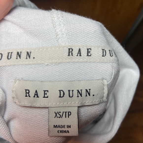 Rae Dunn Women's GOOD VIBES Soft Hoodie Sweatshirt Pale Sage Striped Size XS - Picture 2 of 8